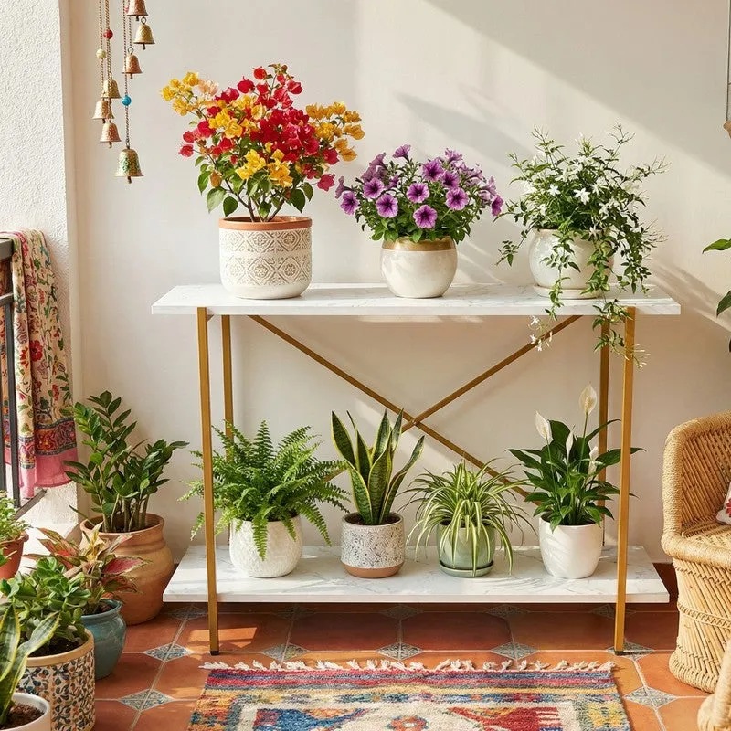 Botanova Metal Planter Stand - White media 9