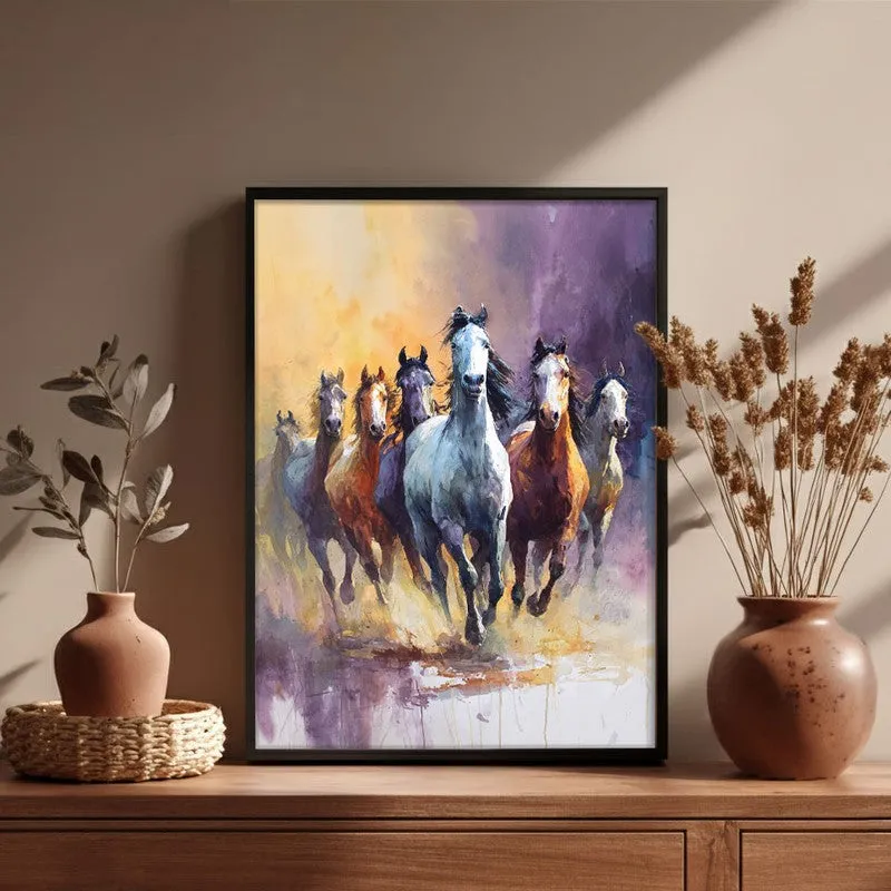 Untethered Horse Wall Painting With Black Frame media 6