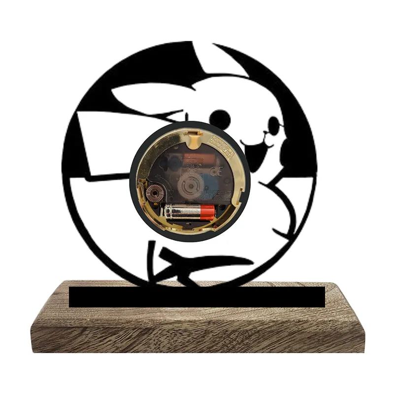 Pikachu Noir Analog Table Clock media 3