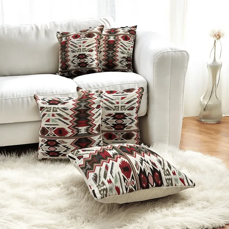 Loom Tribe Jacquard Cotton Cushion Cover - Set Of Five media 1