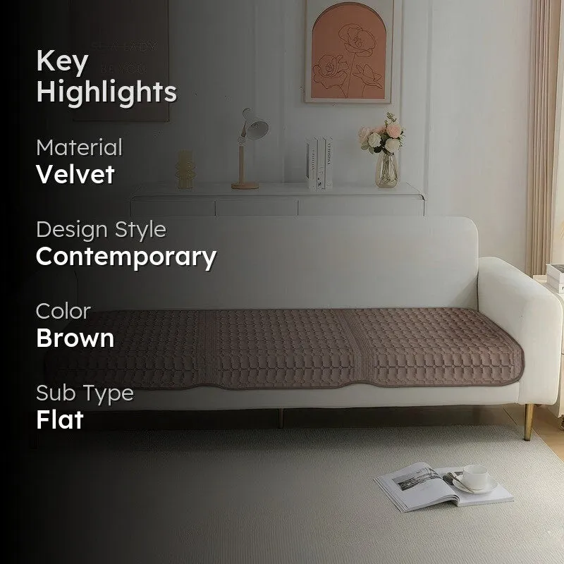 GeoWeave Velvet Sofa Cover - Brown media 2