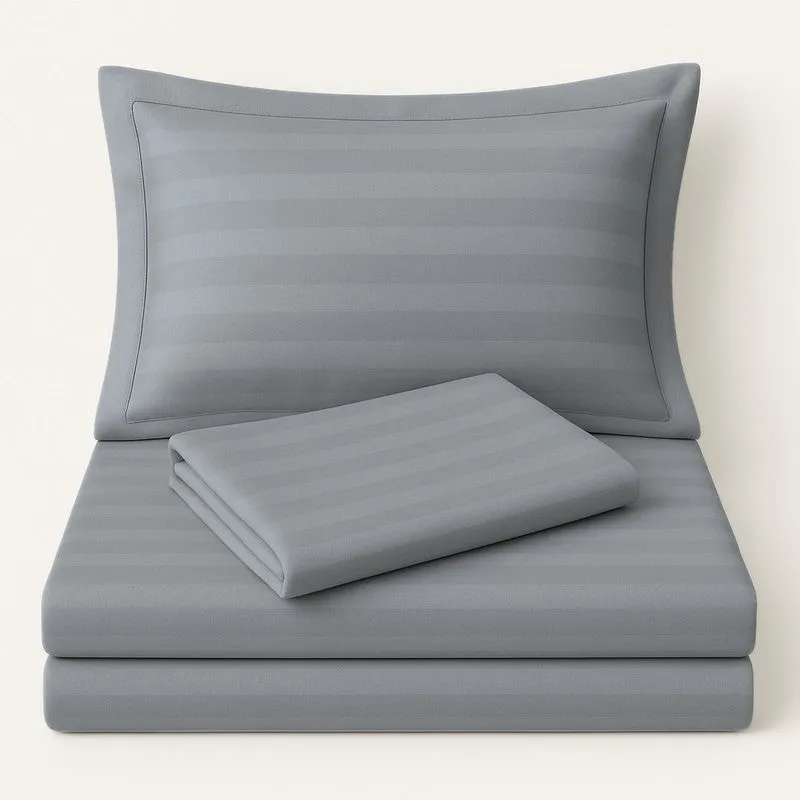 PureLine Cotton Bedsheet (Grey) - 600 TC media 6