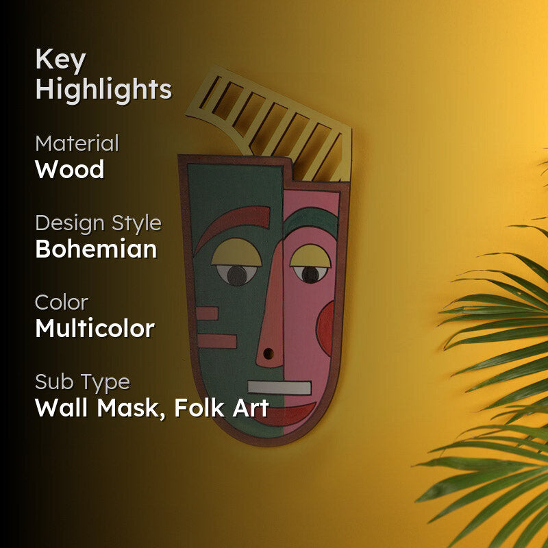 Rabani Mask Wooden Wall Accent media 2