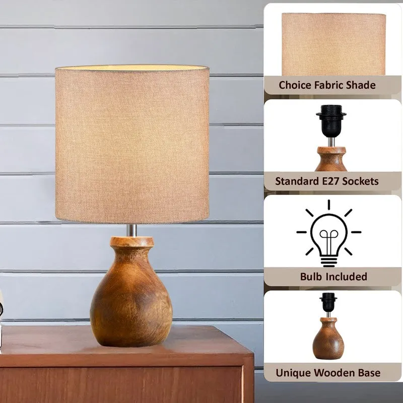 MinimalRadiance Wooden Table Lamp - Beige media 5