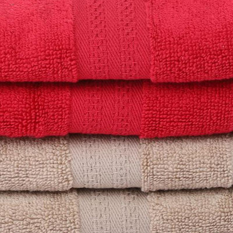 Miorah Hand Towel (Red & Beige) - Set Of Four media 3