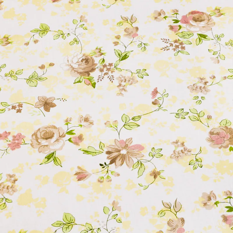 Dewdrop Floral Cotton Bedsheet (Yellow) - 180 TC media 6