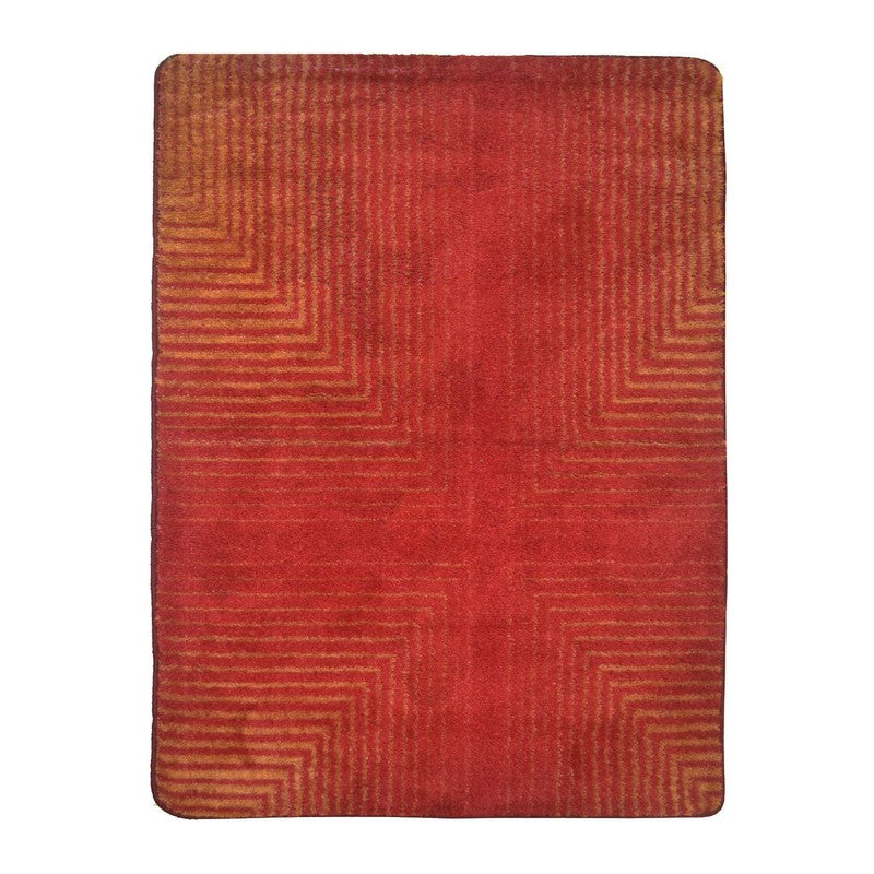 Grivon Abstract Micro Fiber Area Rug - Red,Beige