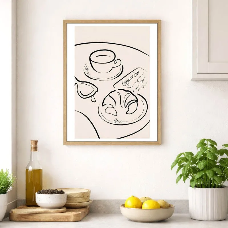 Contour Cuisine Archival Canvas Wall Art - Brown media 4