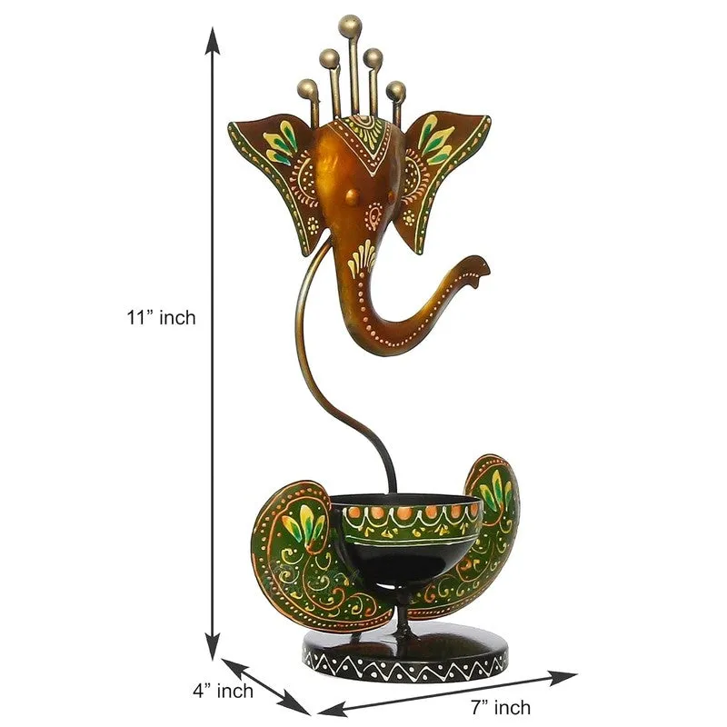 Aureum Glow Premium Candle Holder - Brown,Green media 6
