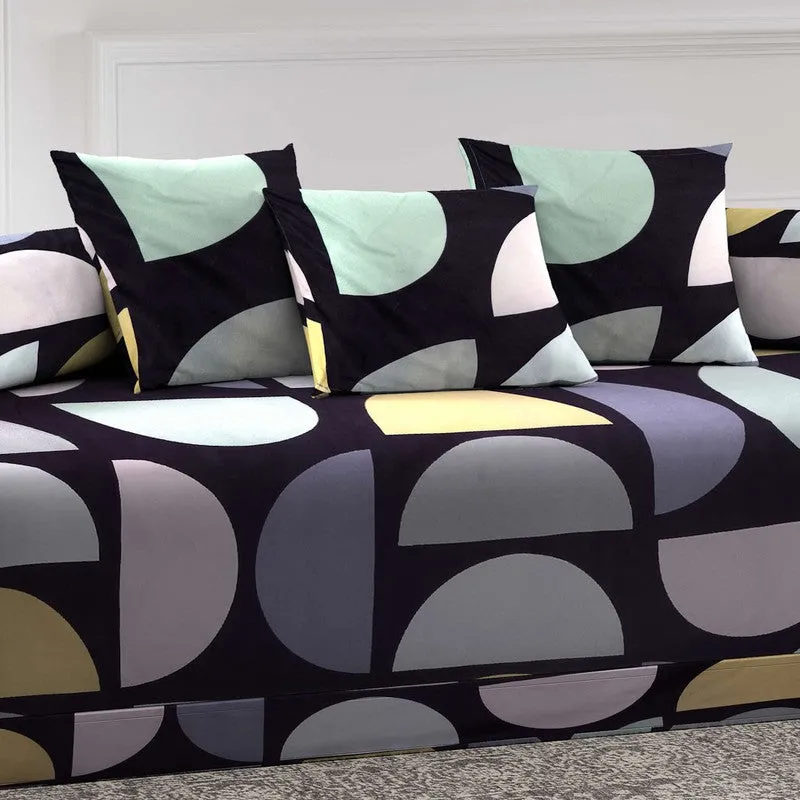 Chromix Printed Diwan Set - Six Piece Set media 4