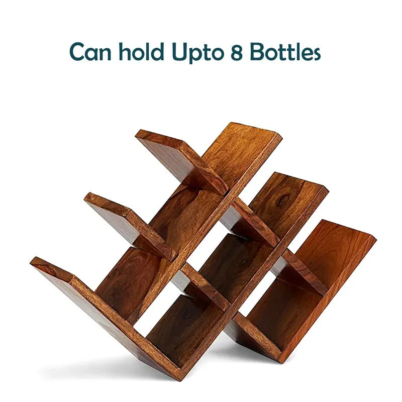 Xverox Sheesham Wooden Wine Rack - Brown media 6