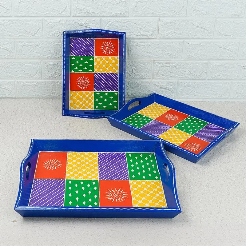 Thambura Ethnic Serving Tray - Set Of Three media 5