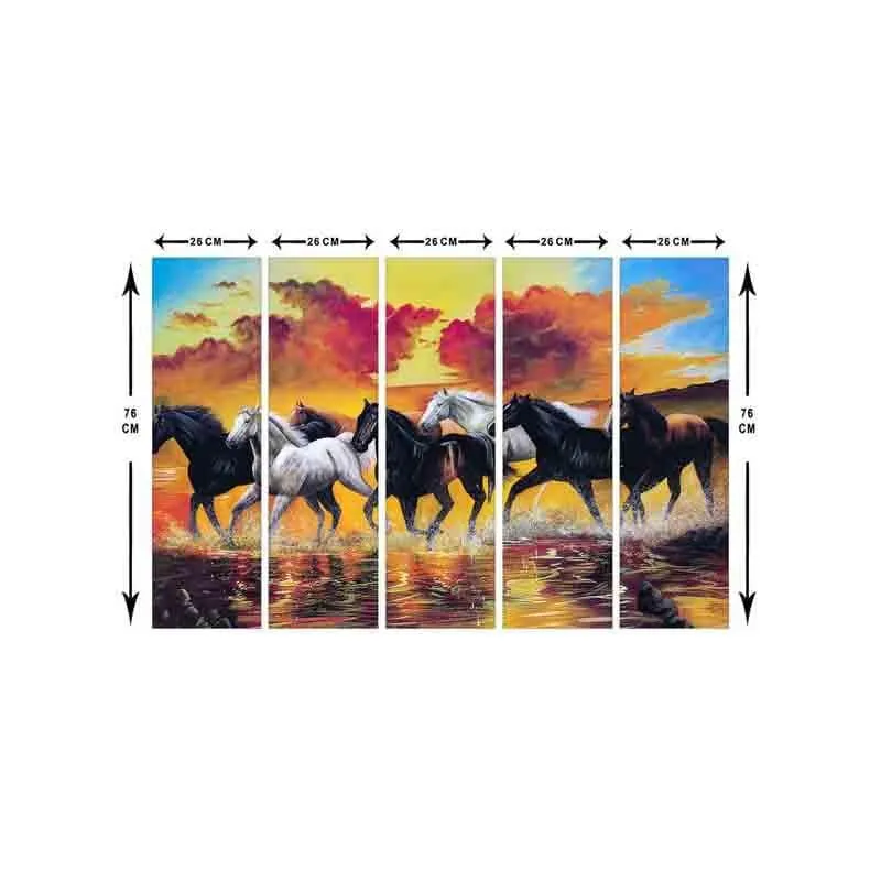 Horse Herd Wall Art - Five Piece Set media 8