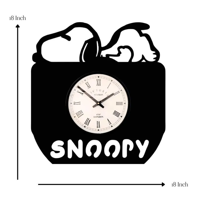 Snoopy Steel Analog Wall Clock - Black media 7