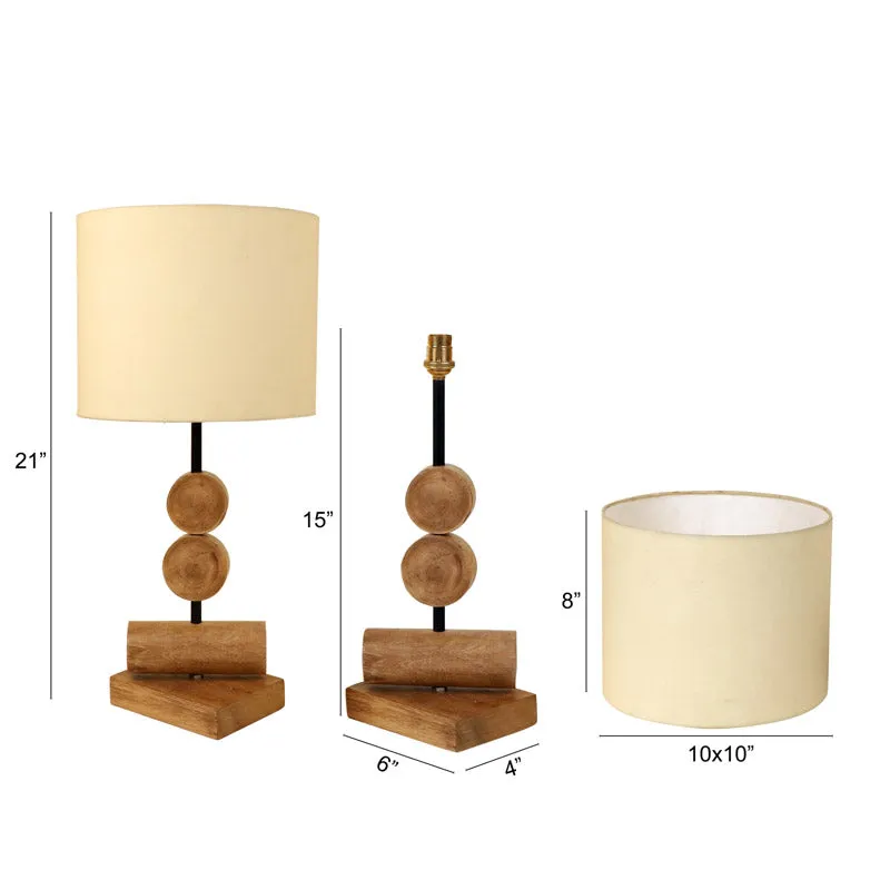 Rishada Wooden Table Lamp - Brown,White media 6