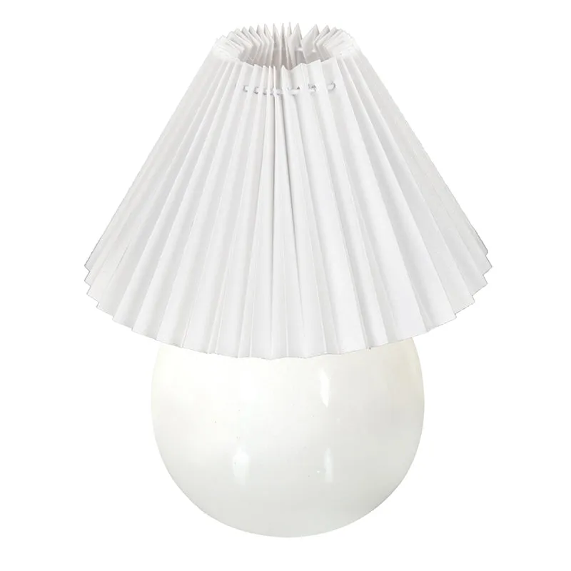 Ibex Pleated Fabric Table Lamp - White media 4