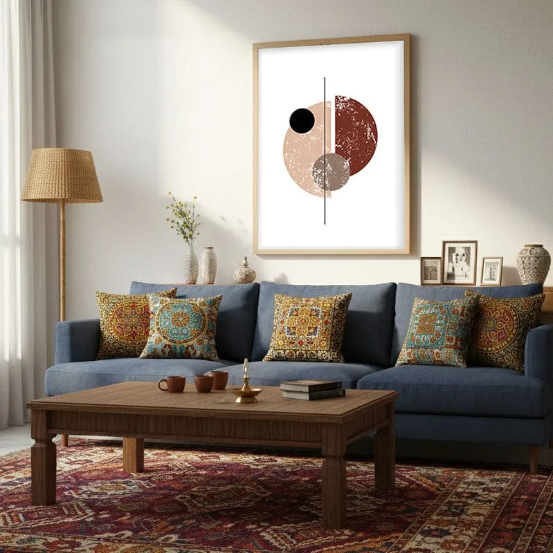 Tectonic Shift Canvas Wall Painting With Brown Frame media 5