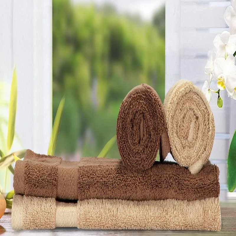Miorah Hand Towel (Brown & Beige) - Set Of Four media 1