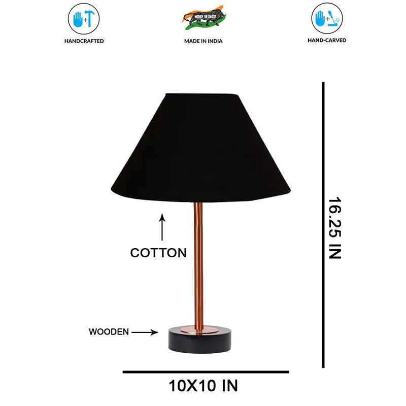 Cotin II Rodin Wooden Table Lamp - Black,Copper media 7