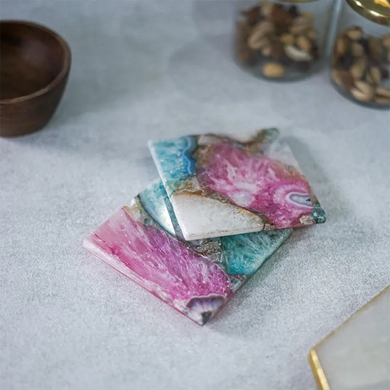 Crystal Agate Coaster (Muticolor) - Set Of Two media 1