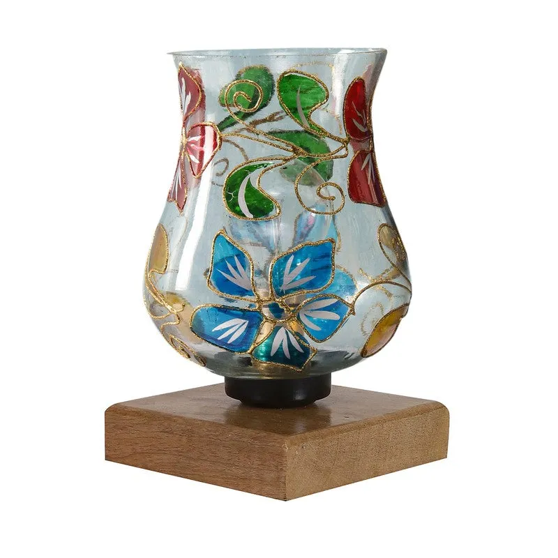 Glasmora Mosaic Glass Table Lamp With Wooden Base - Multicolor media 6