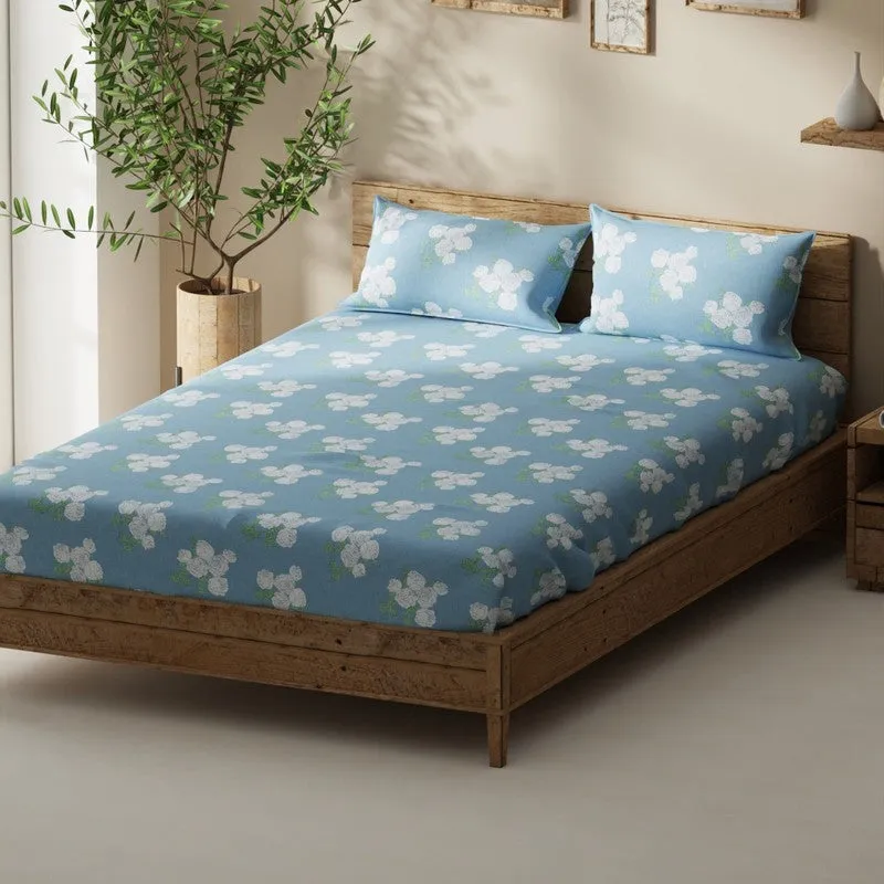 Harven Bedsheet (Blue) - 115 GSM media 1