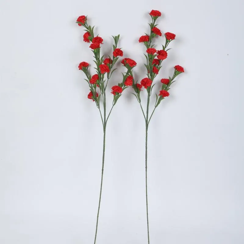 Faux Mini Chrysanthemum Bloom Bunch (Red) - Set Of Three media 3