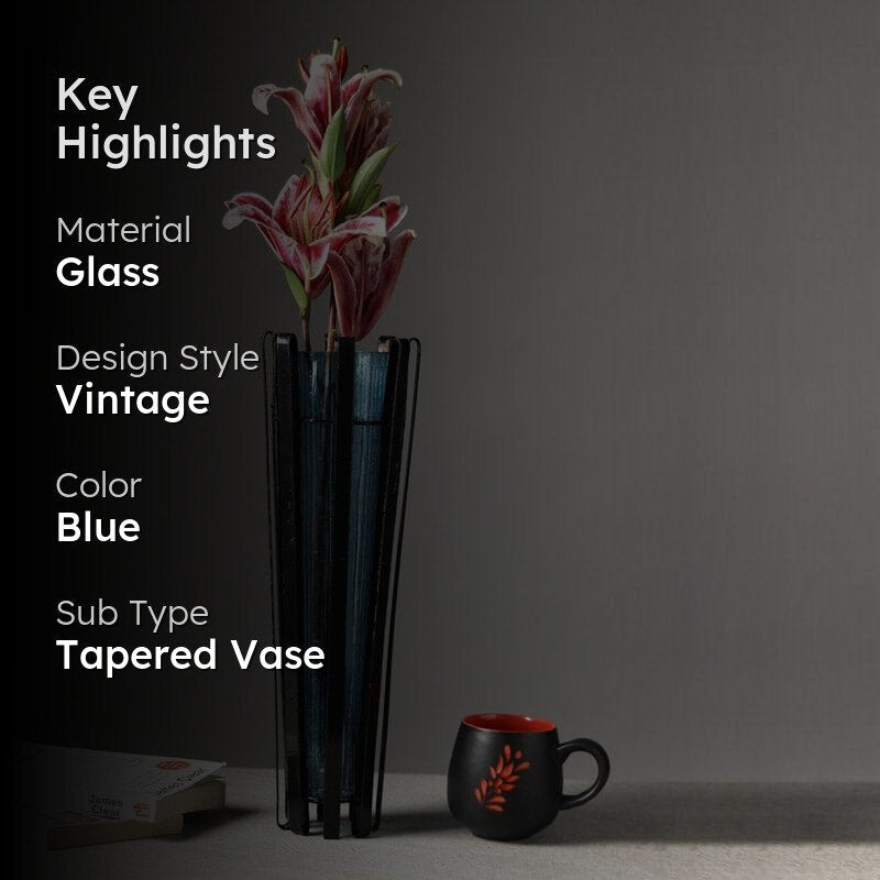 Solange Glass Vase - Blue media 2