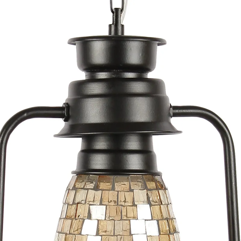Avina Mosaic Lantern Glass Ceiling Lamp - Black media 3