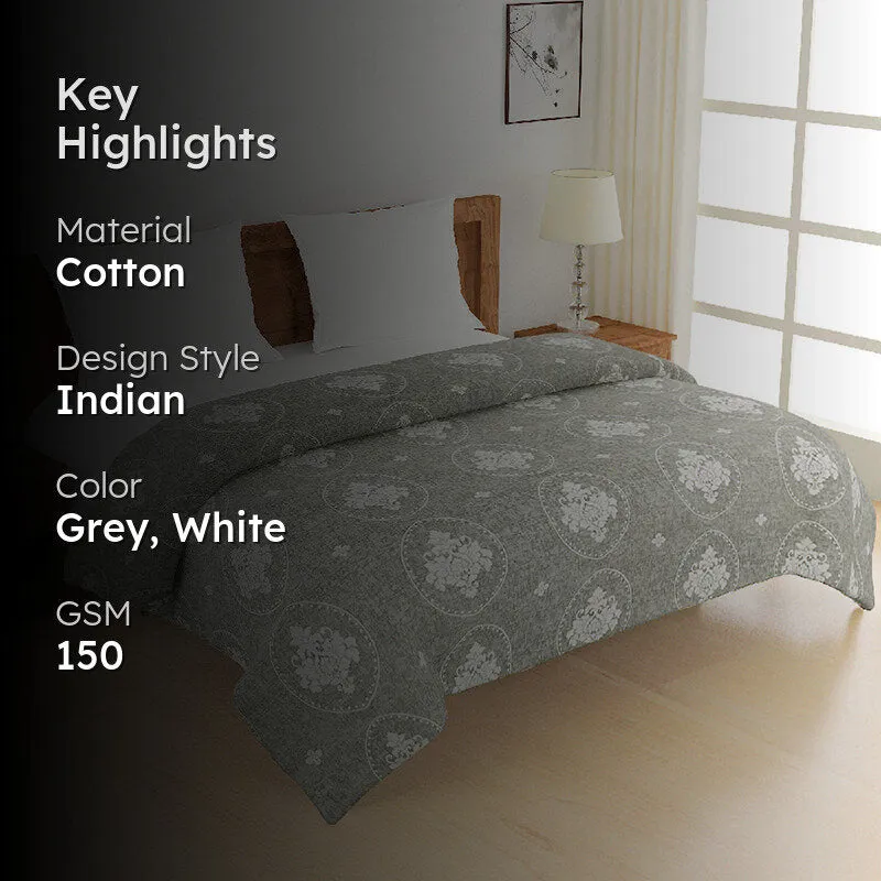 Swayam Zafirah Cotton Comforter (Grey) - 150 GSM media 2