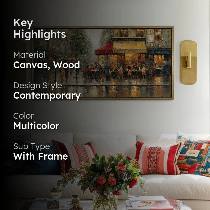 Painted Rain Canvas Wall Painting With Frame media 2