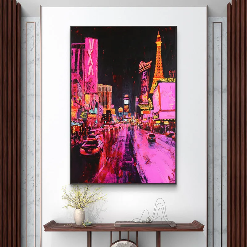 Techno Cityscape Wall Painting media 4