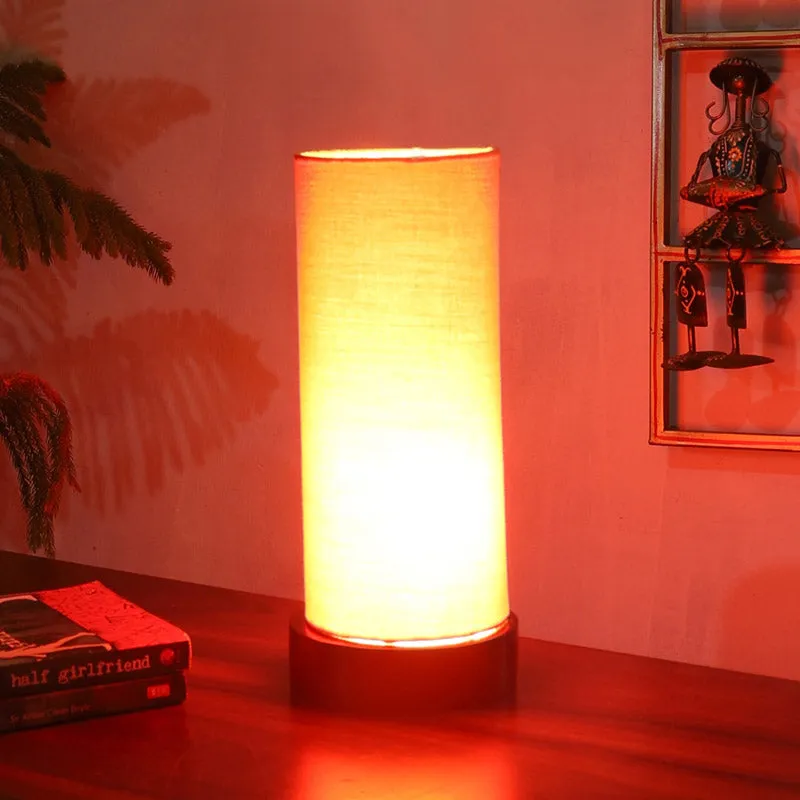 Mirza Tower Wooden Table Lamp - Orange,Black media 2