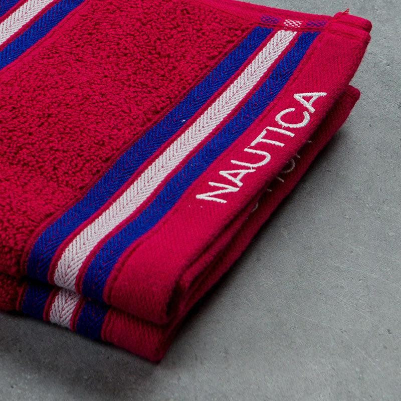 Nautica Dove Dual Down Cotton Hand Towel (Burgundy) - Set Of Two media 5