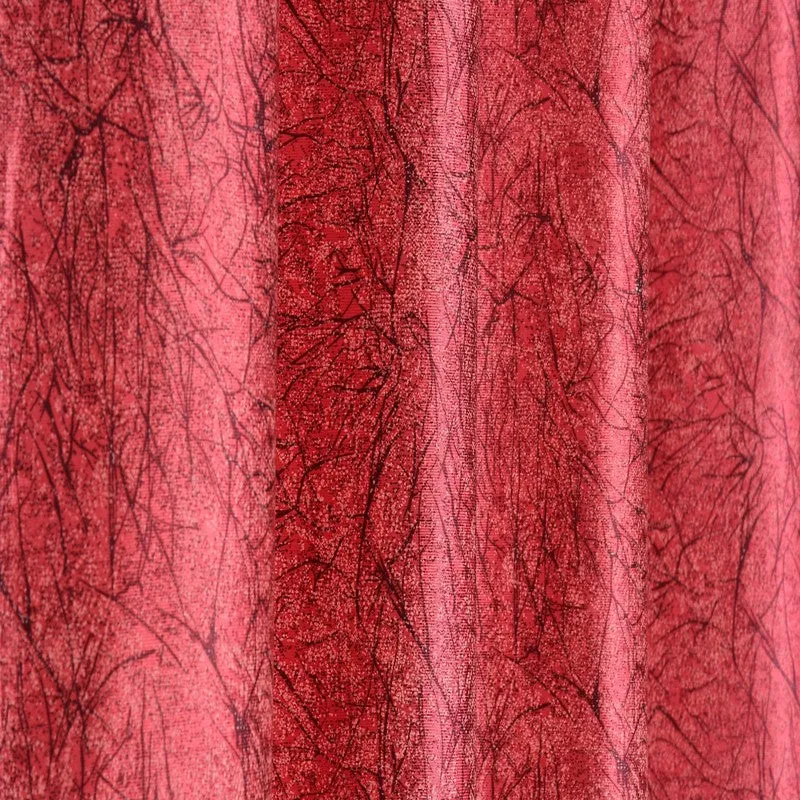 SoftFall Printed Curtains (Maroon) - Set Of Two media 5