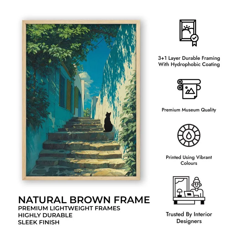 Shadow Play Canvas Wall Painting - Brown Frame media 10