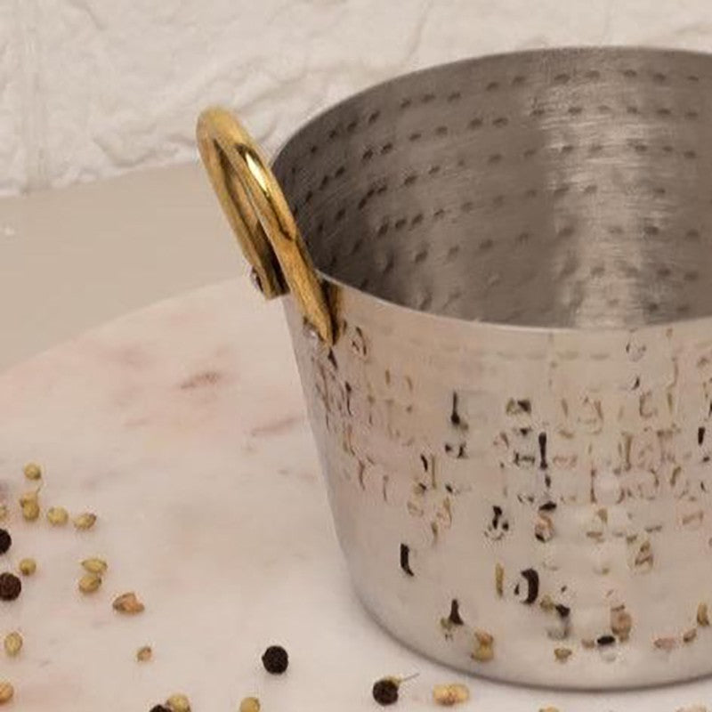Vintage Allure Hammered Round Serving Pot - 400 ML media 4