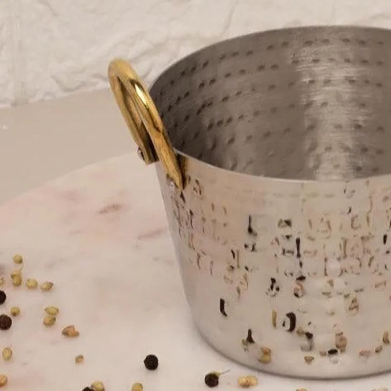 Vintage Allure Hammered Round Serving Pot - 400 ML media 4