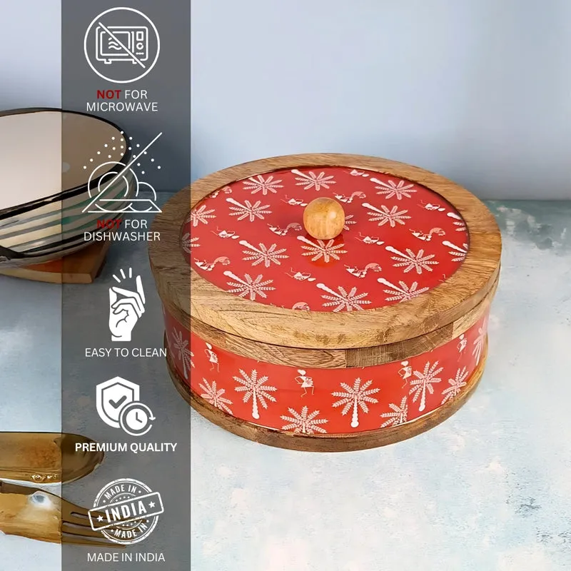 Rasva III Wood Roti Box - Red media 8