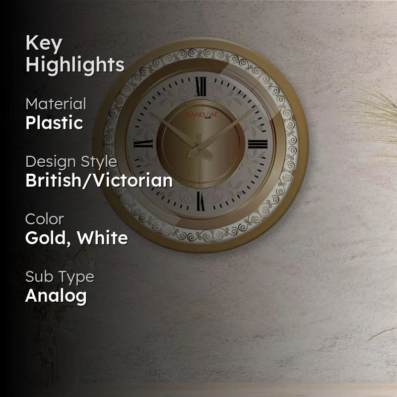 Classy Golden Wall Clock media 2