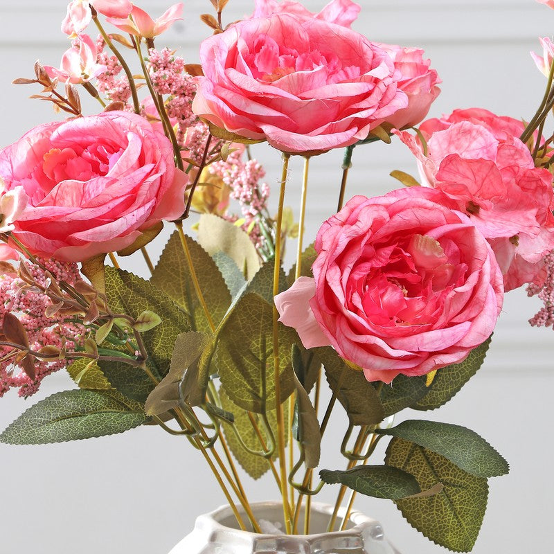 Cross Autumn Peony Artificial Flowers - Pink media 5