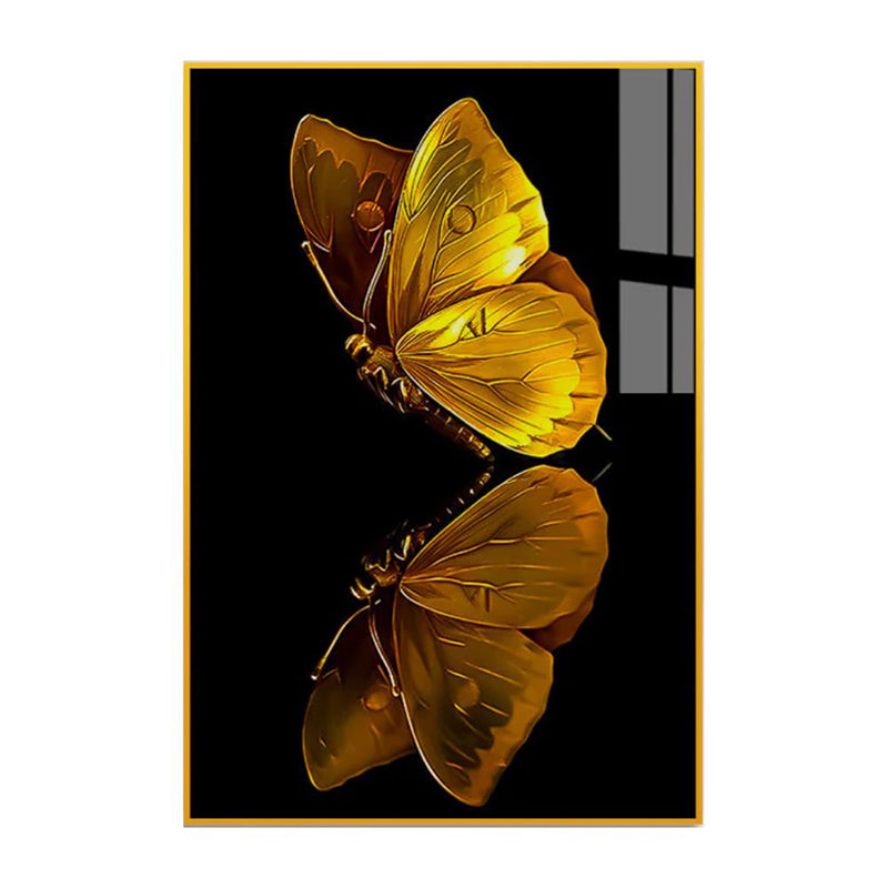 Chrysalis Kiss Modern Canvas Wall Art With Frame - Gold media 3