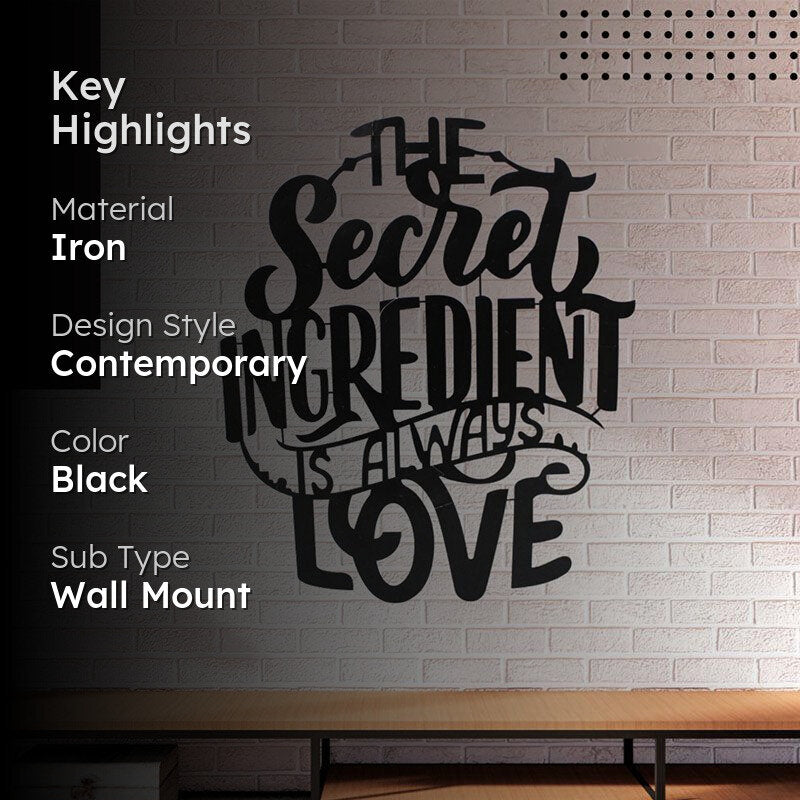 The Secret Ingredient Is Always Love Black Iron Wall Accent media 2