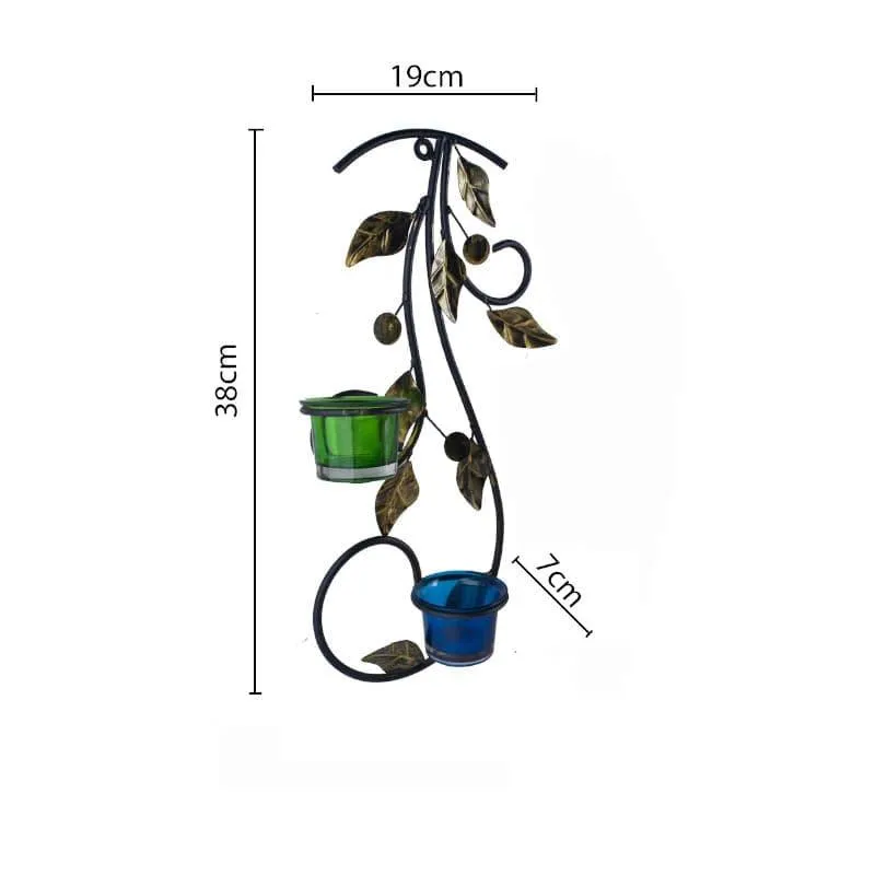 Leafy Vine Luminaire Candle Holder - Green & Blue media 4