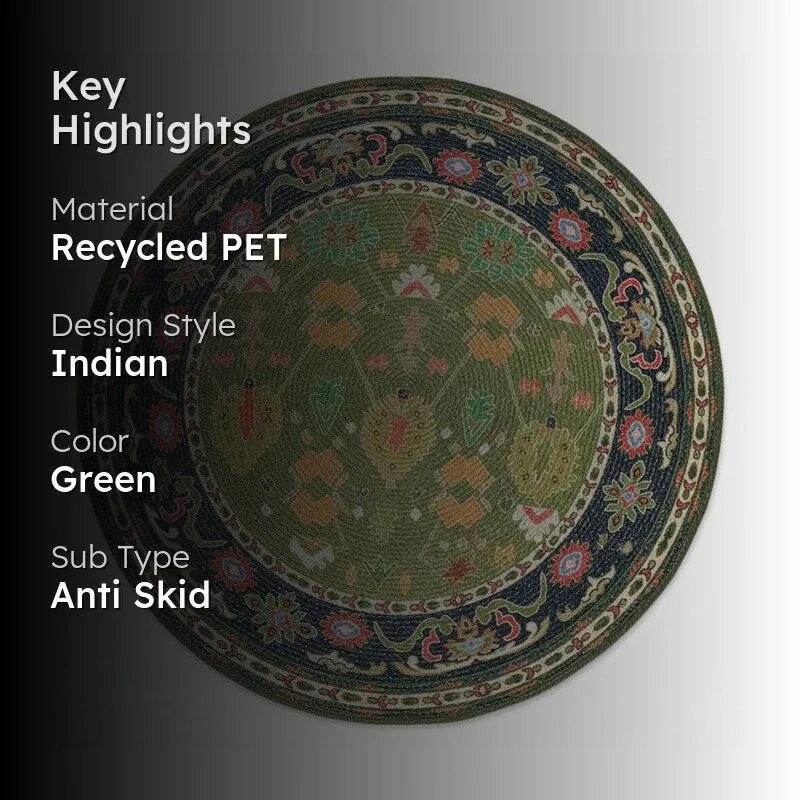 Leher Ancestral Round Recycled PET Rug media 2