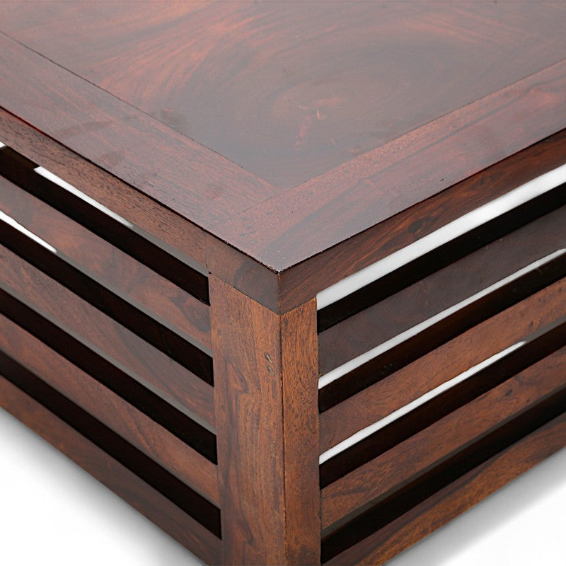 Qervon Sheesham Wooden Center Table - Dark Brown media 5