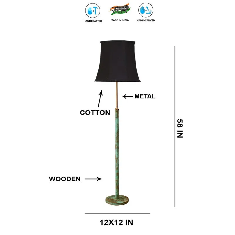 Misty Morning Wooden Floor Lamp - Black media 8