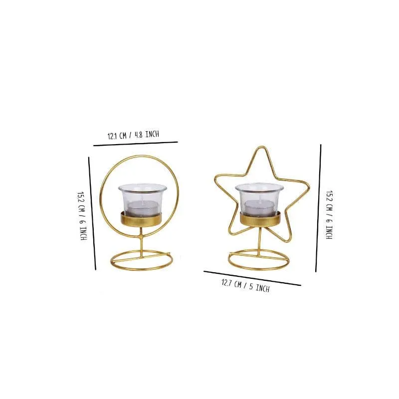 Starry Round Tealight Candle Holder - Set Of Two media 5