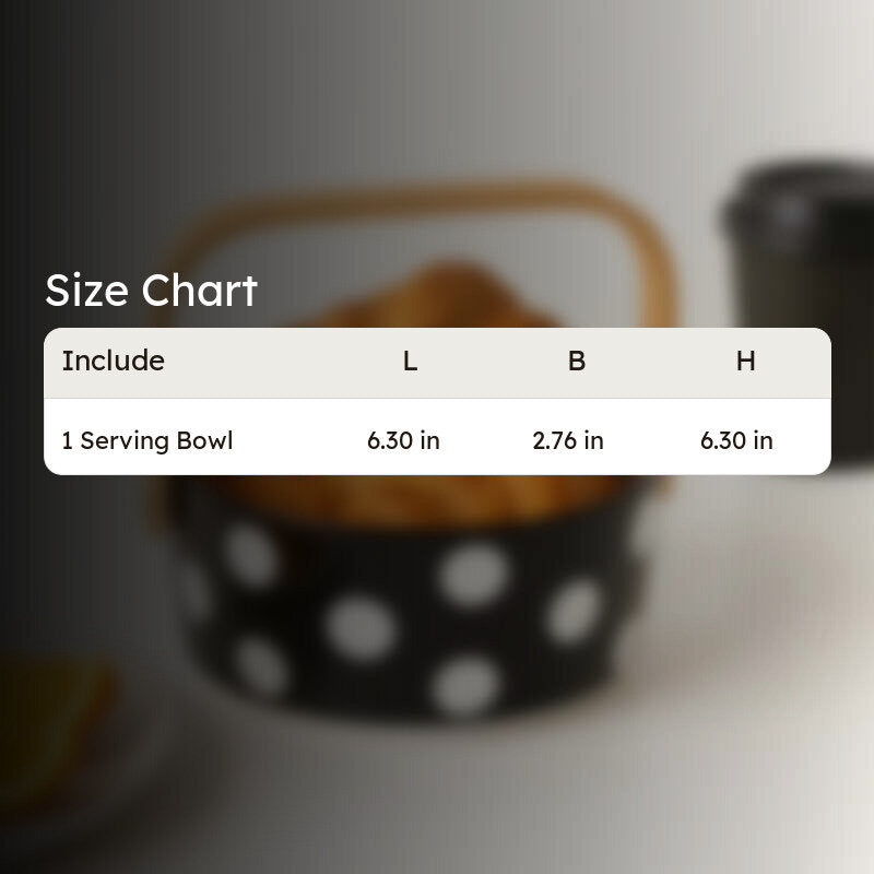 DotCraft Ceramic Serving Bowl - Black & White media 8
