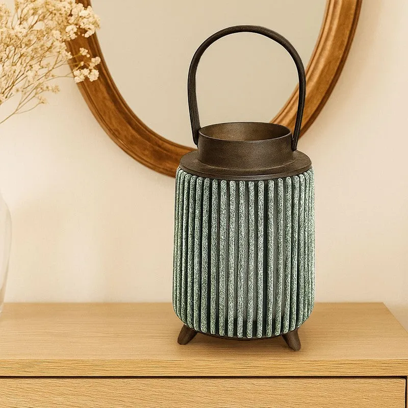 ThreadLuxe Bamboo Tea Light Candle Holder - Green media 4